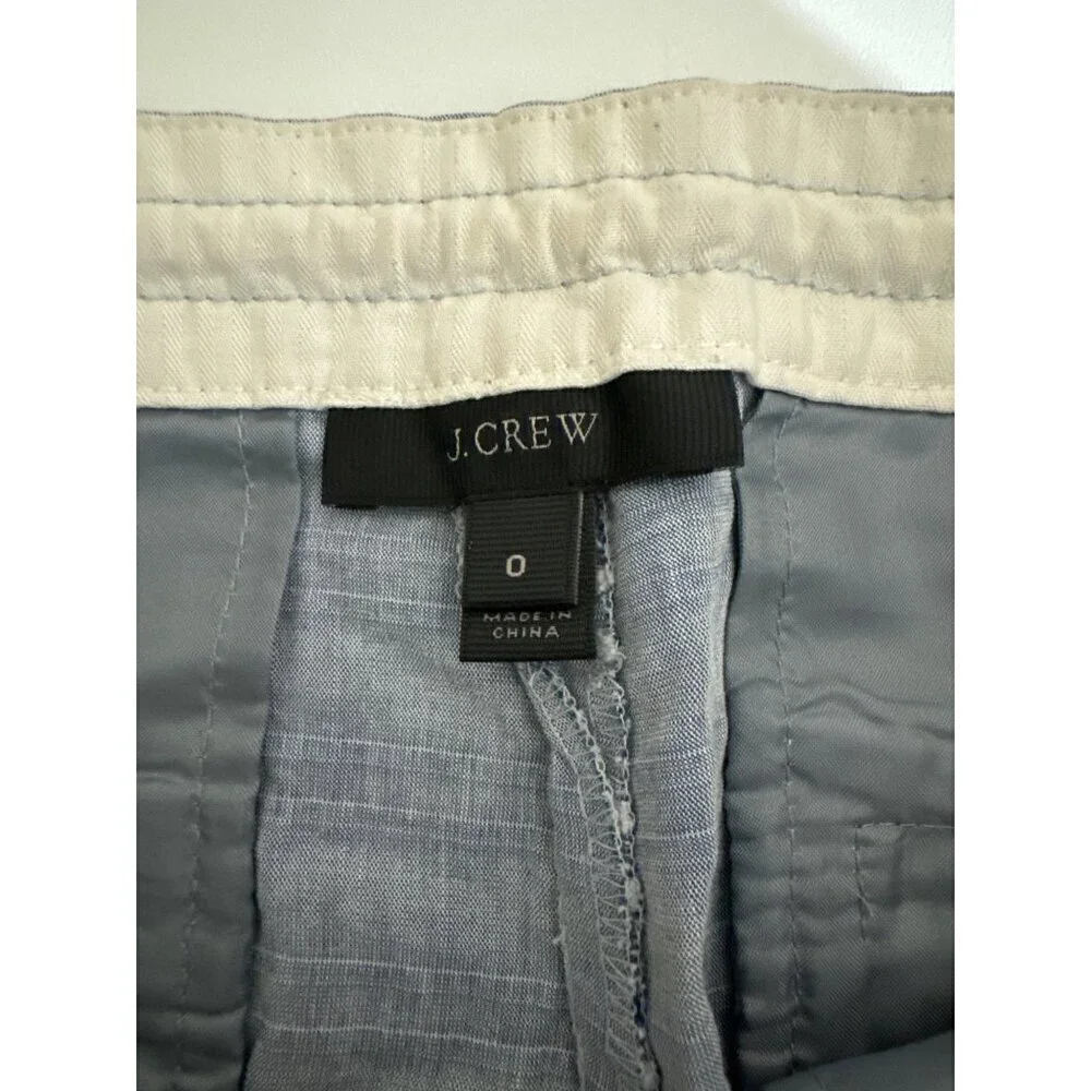 J.Crew Women's Striped Linen-Blend Drawstring Shorts Size 0